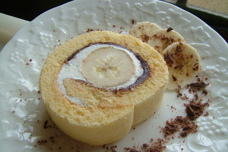生チョコバナナ ロールケーキ レシピ 作り方 By ゆきらいん クックパッド
