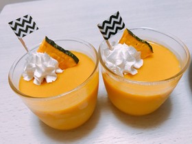 *レンジで簡単!かぼちゃプリン*