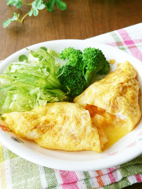 柿とチーズのオムレツ♡卵焼きでもいいよ♪