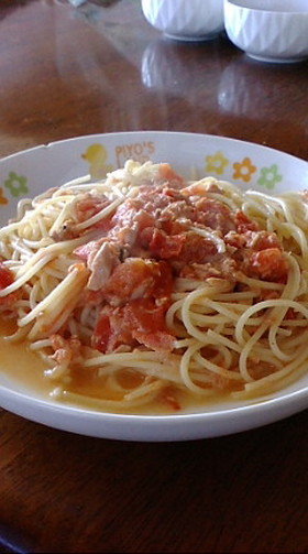 カルボナーラ風トマトのスープパスタ☆*゚