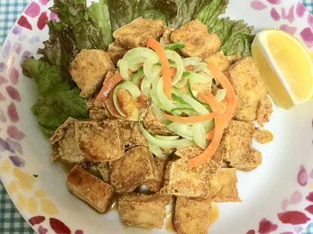 石垣島で食べた島豆腐ガーリック揚げ レシピ 作り方 By みもねこまま クックパッド