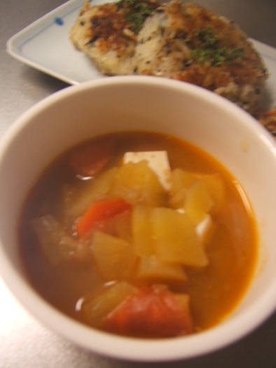 ヤーコンの中華風野菜スープの写真