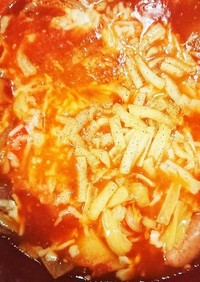 トマト缶で野菜チーズ煮(ﾘﾒ有