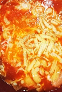 トマト缶で野菜チーズ煮(ﾘﾒ有