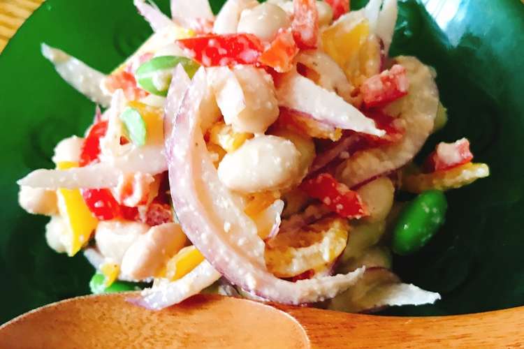 超簡単 お豆のメキシカンサラダ レシピ 作り方 By ムコマチスタイル クックパッド 簡単おいしいみんなのレシピが349万品