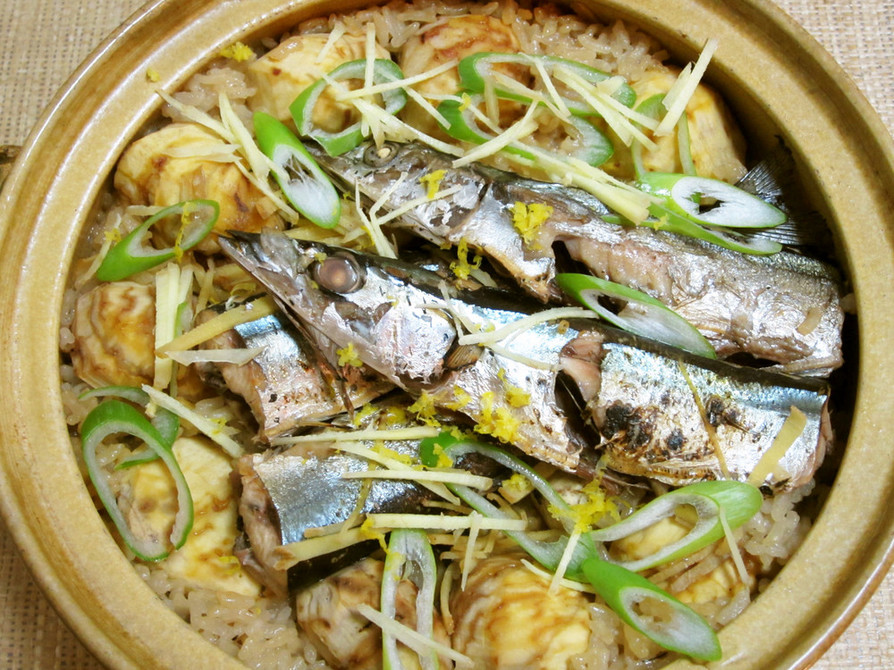 秋刀魚と栗　秋の味覚ご飯の画像