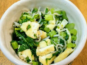 【保存食】白だしで簡単青菜のじゃこ炒め