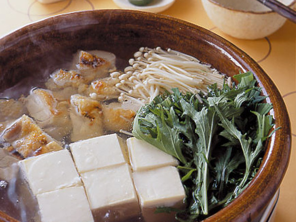 鶏と水菜の湯豆腐鍋