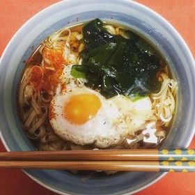 糖質0g麺で美味しい月見うどん♪