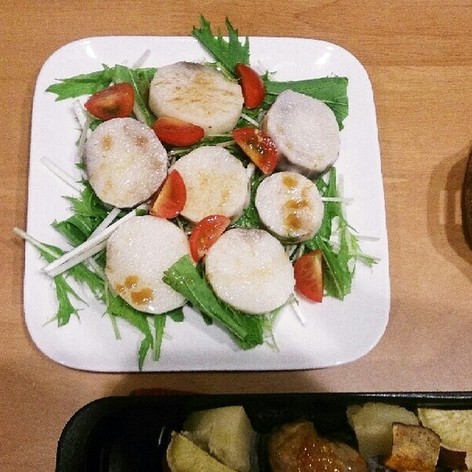 長芋と水菜のピリッと和サラダ