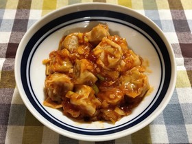 チルド焼売のチリソース炒め