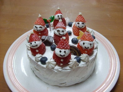 サンタさんいっぱいのクリスマスケーキ☆の写真