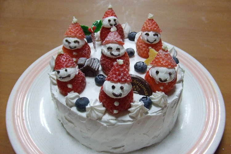 サンタさんいっぱいのクリスマスケーキ レシピ 作り方 By プチほのか クックパッド 簡単おいしいみんなのレシピが350万品