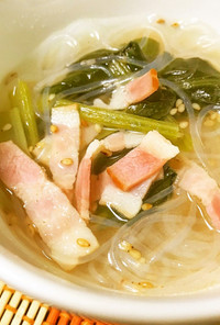 簡単！節約、ダイエット◎中華風春雨スープ