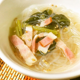 簡単!節約、ダイエット◎中華風春雨スープ