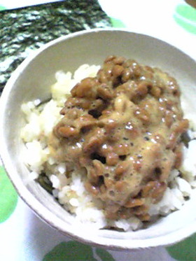 ☆私の定番朝ごはん☆納豆巻き風ご飯☆