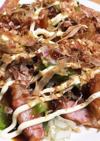 節約簡単！ネギでお好み焼き風炒め