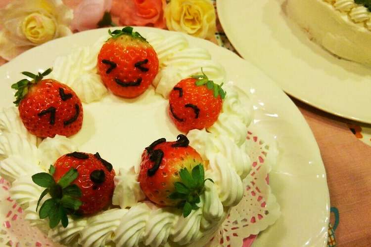 可愛い 苺ちゃんのショートケーキ レシピ 作り方 By さくさくmomo クックパッド
