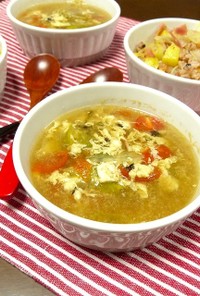 簡単！トマトレタスの中華スープ☆紅茶風味