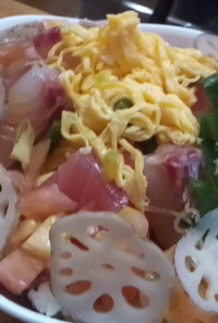 レンコンの海鮮ちらし寿司