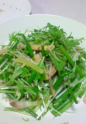 水菜と和野菜のサラダ☆