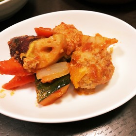 高血圧対策☆根菜いっぱい酢豚