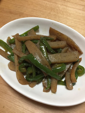弁当の副菜、つまみに!こんにゃくピーマン