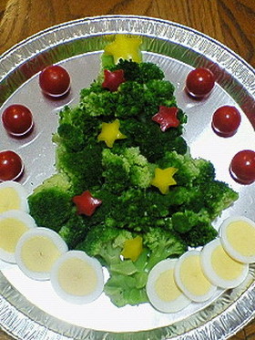 ブロッコリーでクリスマスツリー