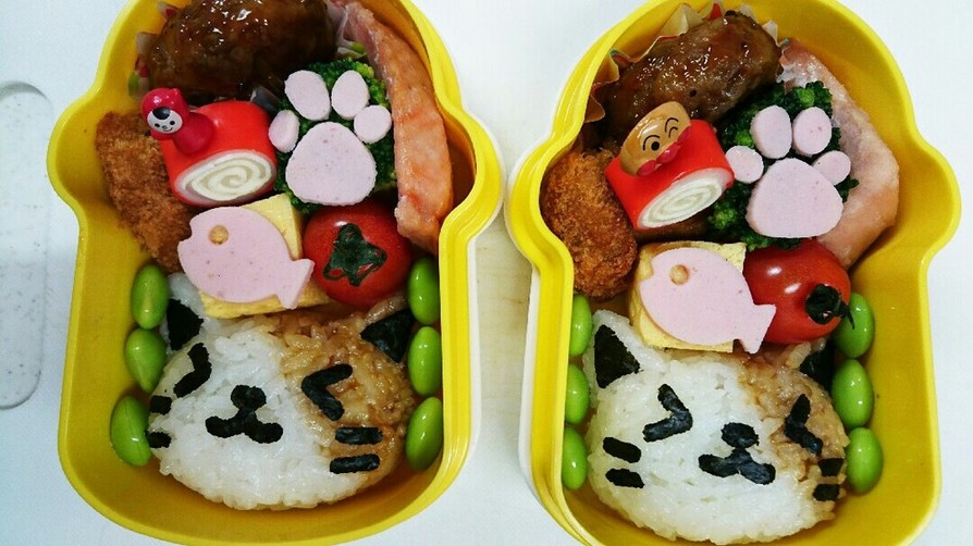 幼稚園 ネコのお弁当の画像