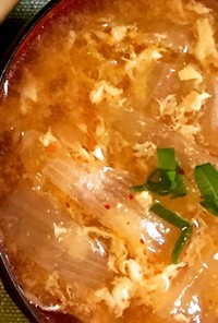 韓国風 海鮮キムチたまごスープ