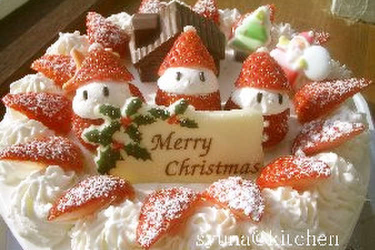 07 苺サンタのクリスマスケーキ レシピ 作り方 By ラピパピ クックパッド 簡単おいしいみんなのレシピが350万品