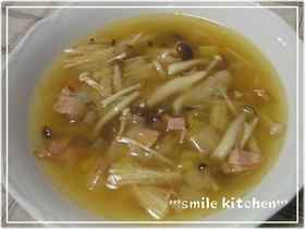 きのこ&葱のホッとする(〃uдu)スープ