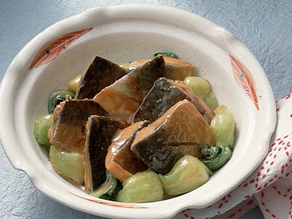 青梗菜入りの中国風さばのみそ煮