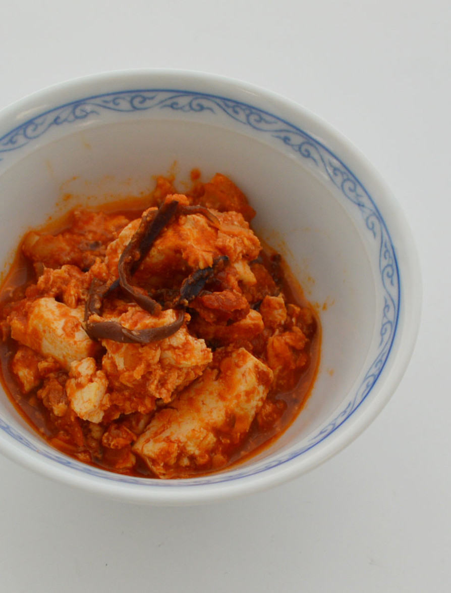 トマトソースで作るマーボホタテ豆腐の画像
