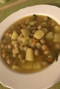 ひよこ豆とじゃが芋のスープ