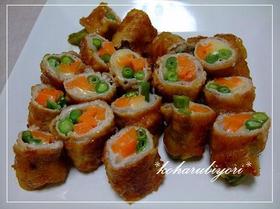 **豚肉のくるくる巻き、照り焼き**