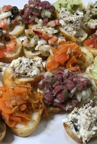 ブルスケッタ お肉&海鮮&野菜
