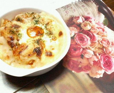✿残りご飯で❀簡単✿花ドリアの写真