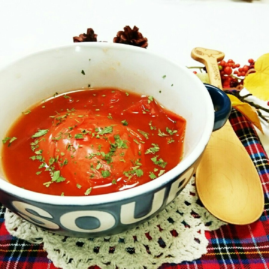  トマト×紅茶♡丸ごとトマトの濃厚スープの画像