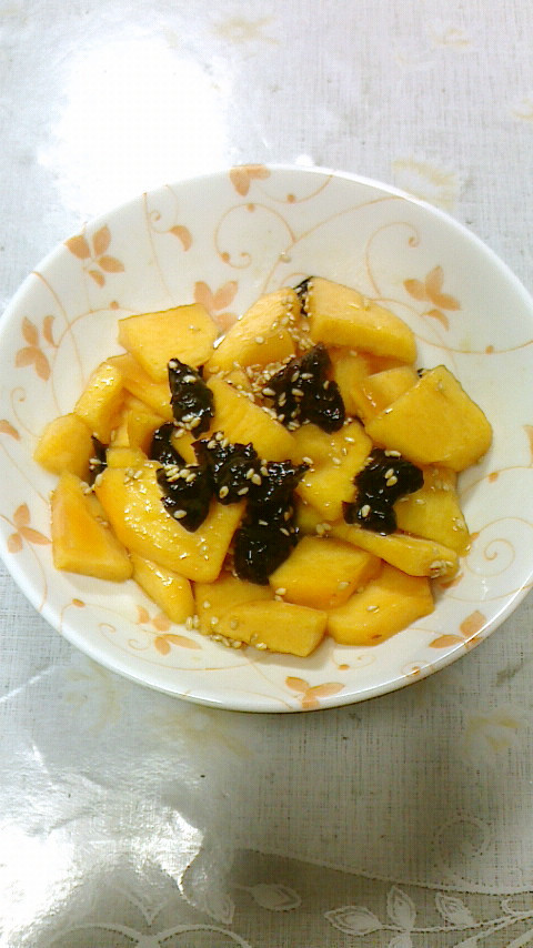 柿とプルーンの胡麻米油和えの画像