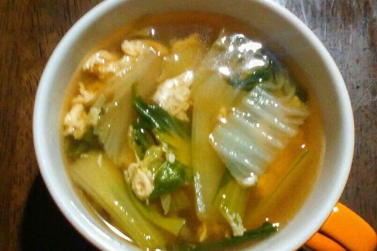 白菜とチンゲン菜のタマゴ中華スープ レシピ 作り方 By 宝美空 クックパッド 簡単おいしいみんなのレシピが355万品
