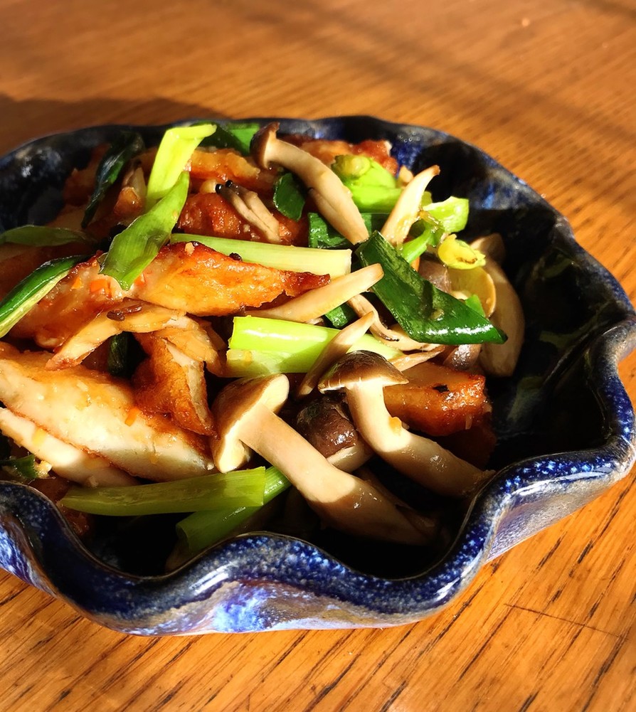 米油で天ぷらと青ネギの炒め物♩の画像