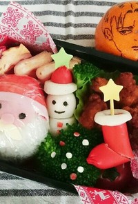 簡単キャラ弁！クリスマス！サンタさん！