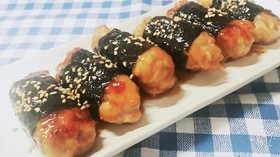 お弁当に☆のり巻き豚こまの照り焼き