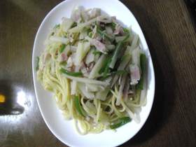 じゃがぴーこんパスタ