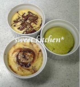 電子レンジでカラフルカップケーキ