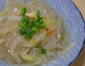 白菜とはるさめの炒め物のコトコト煮
