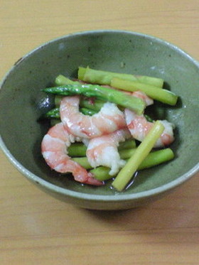 海老とアスパラの中華風酢の物