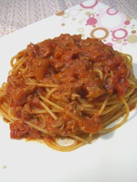 超簡単!ツナのトマトクリーム風♡パスタ