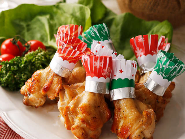 最新クリスマス チキン 飾り 美しい花の画像